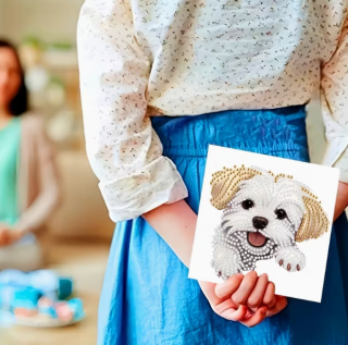 Preview: Diamond Painting 6 Stück Hunde Grusskarten